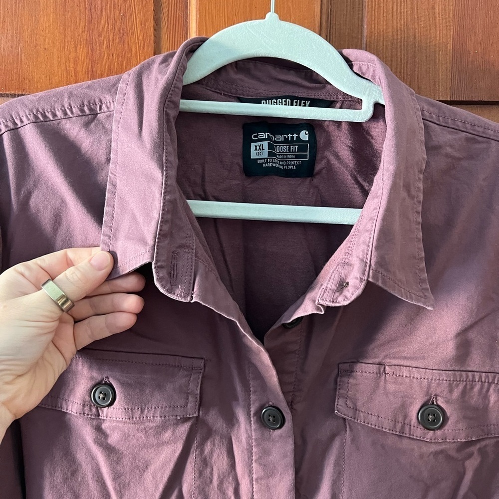 Carhartt Rugged Flex Utility Shirt Jacket – XXL Loose Fit – Mauve / Dusty Plum - Picture 3 of 8